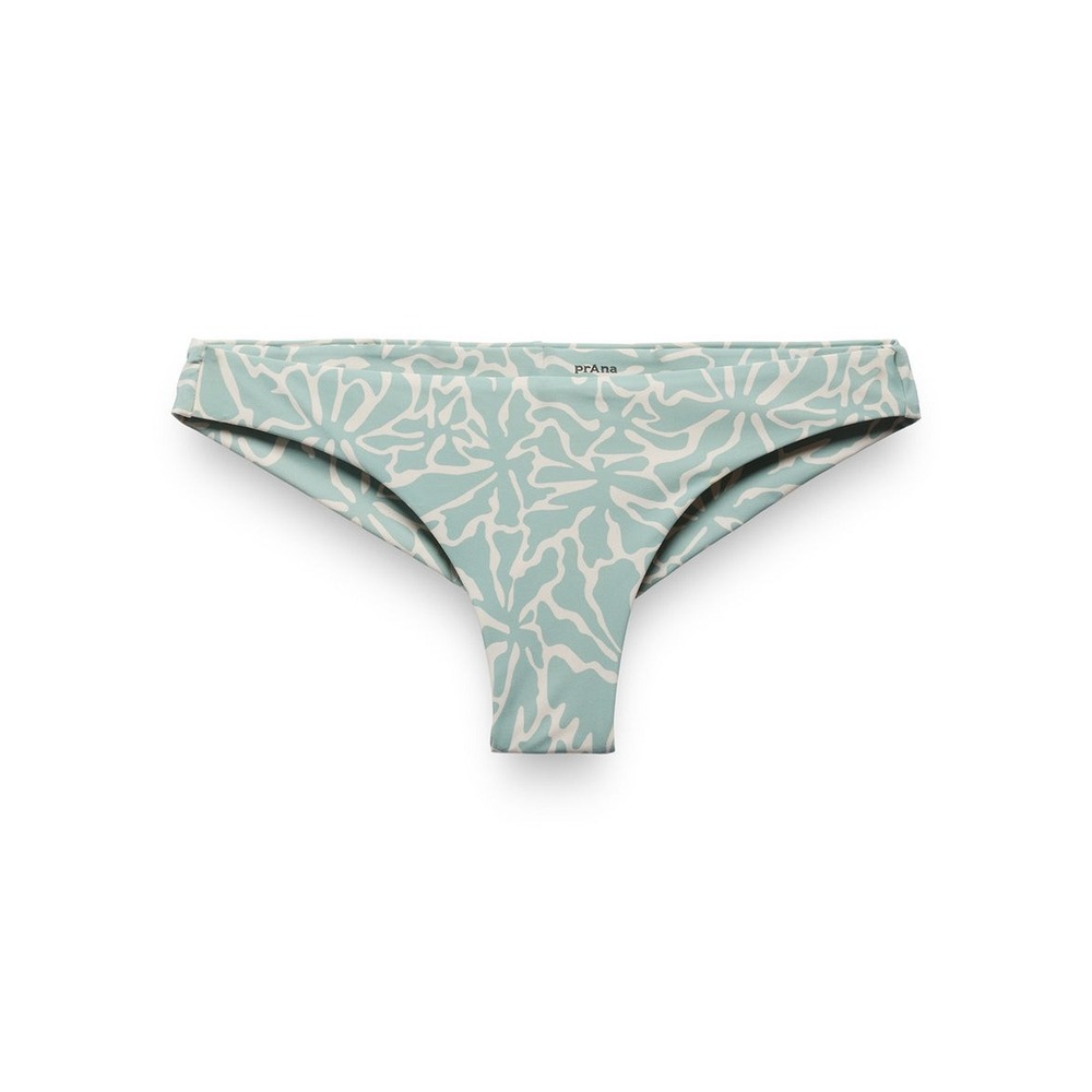 prAna Lahari Tanga Bikini Bottom Womens L teal NWT Salt Water Boogie Bloom swim